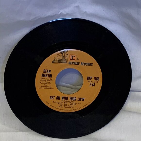 Dean Martin Smile (7 Vinyl, 45 RPM, 1973) Reprise REP 1166 VG Get On With Your - Picture 3 of 11